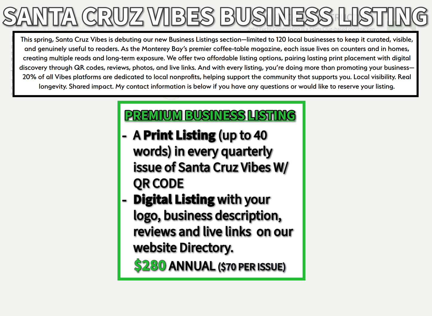 Santa Cruz Vibes Premium Business Listing